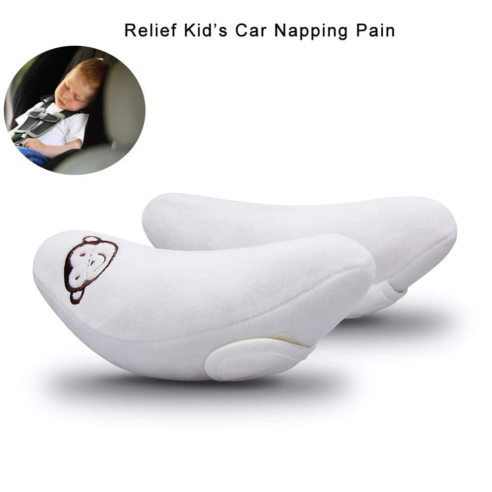 Inchant plush neck cushion feels gentle against baby's skin during travel.
