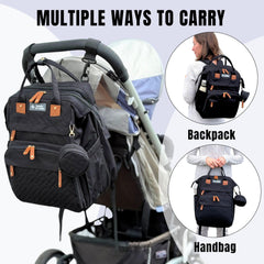 Inclusive LittleOnes bag features insulated bottle pockets to keep feeds ready.