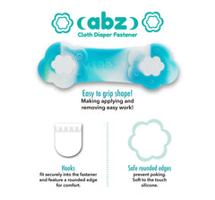 InControl ABZ fasteners close-up showing comfort contour edge for safe, comfortable fastening.