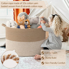 INDRESSME 115L basket closeup of cotton rope weave shows durable, soft texture