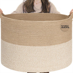 INDRESSME 115L basket front view highlights spacious storage for blankets and toys