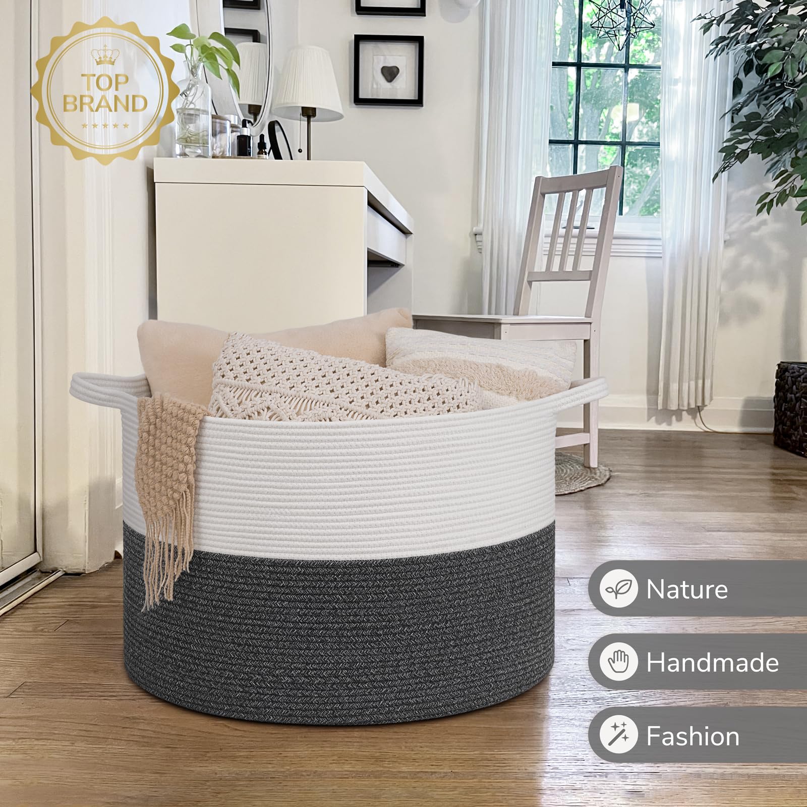 INDRESSME 115L blanket basket easy-clean material supports hand or machine cleaning.