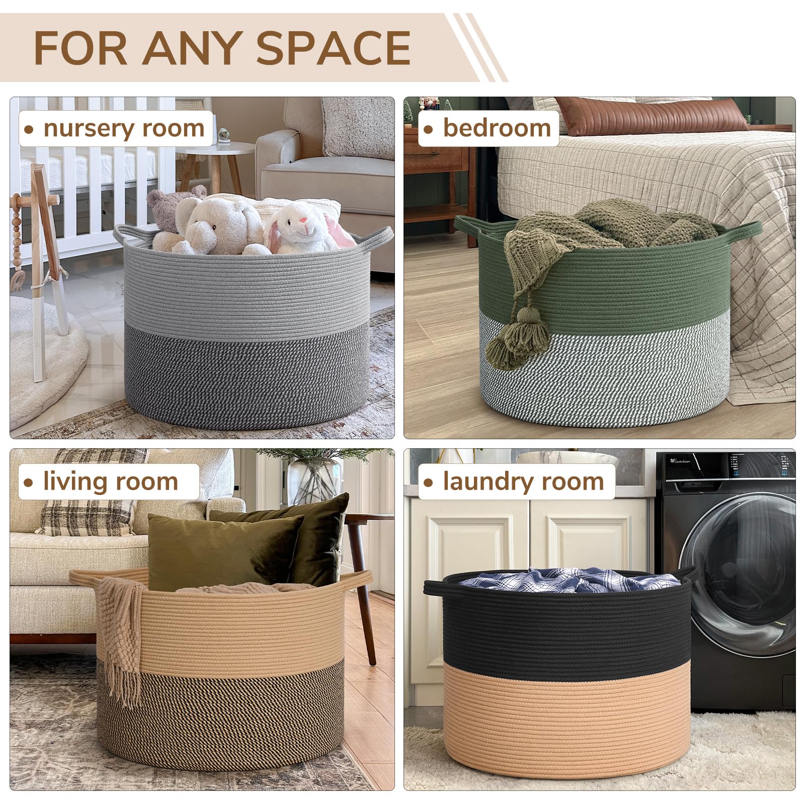 INDRESSME 115L blanket basket family-friendly material ideal for kids' spaces.