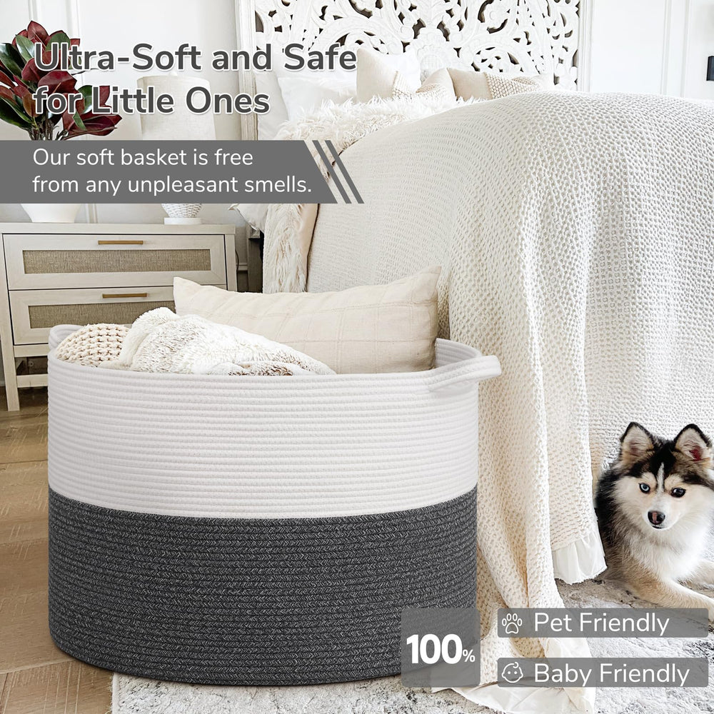 INDRESSME 115L blanket basket laundry organization for easy access.