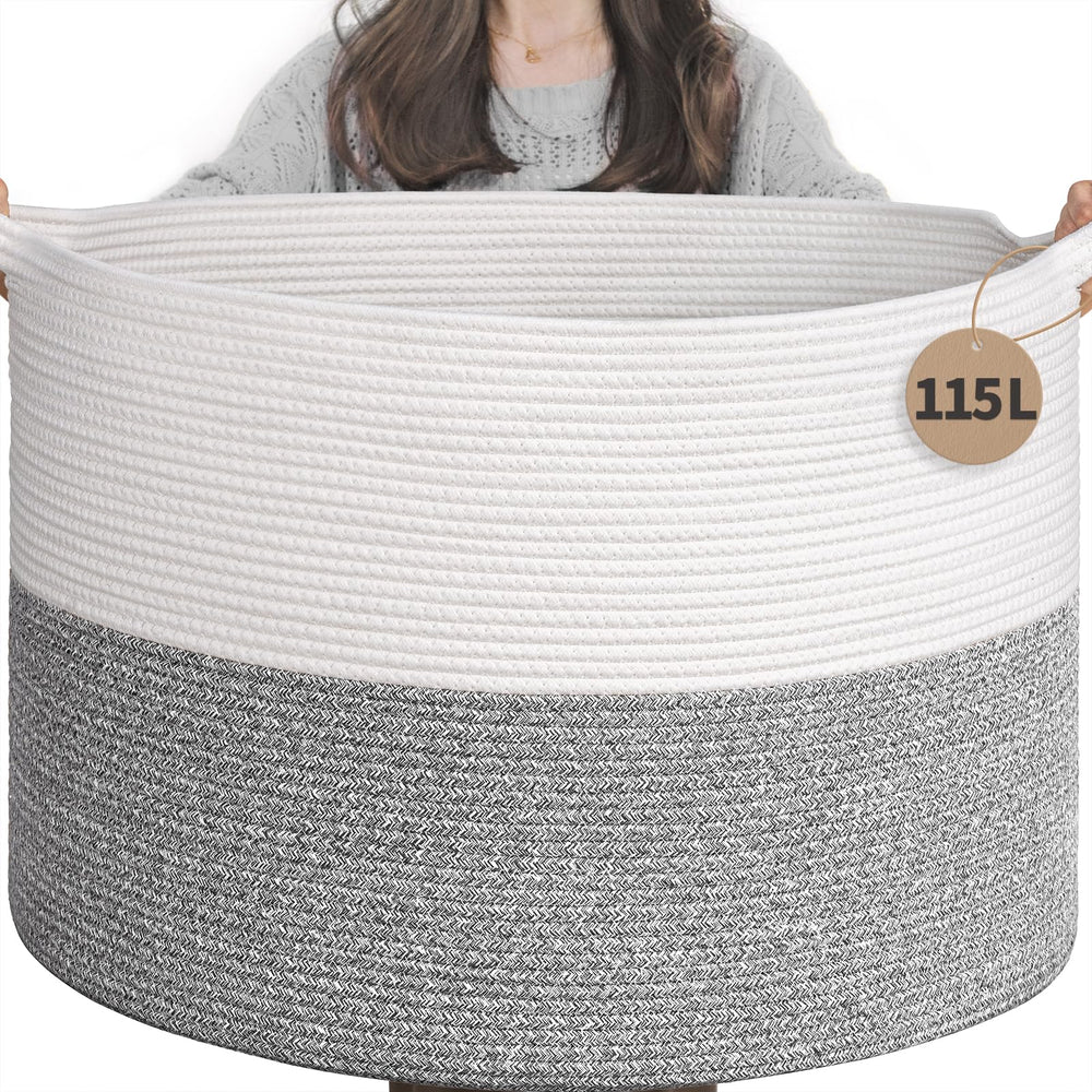 INDRESSME 115L blanket basket—spacious storage for blankets and laundry.