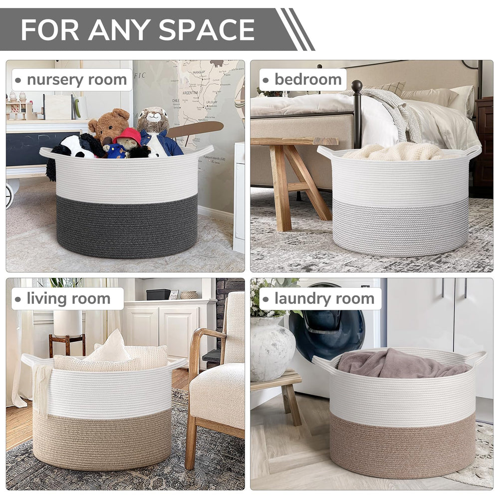 INDRESSME 115L blanket basket sturdy construction reduces sagging over time.