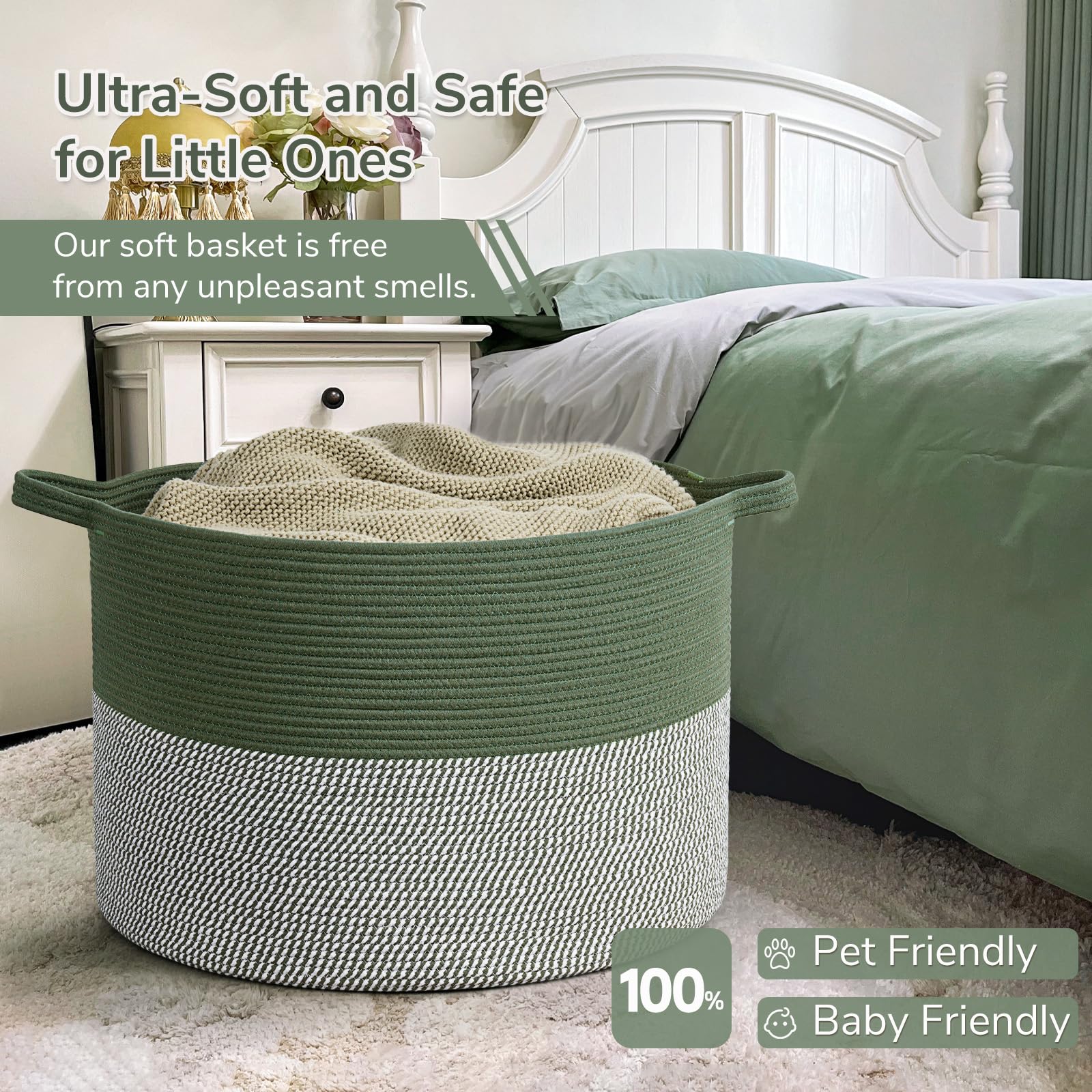 INDRESSME 115L basket as laundry hamper in laundry room