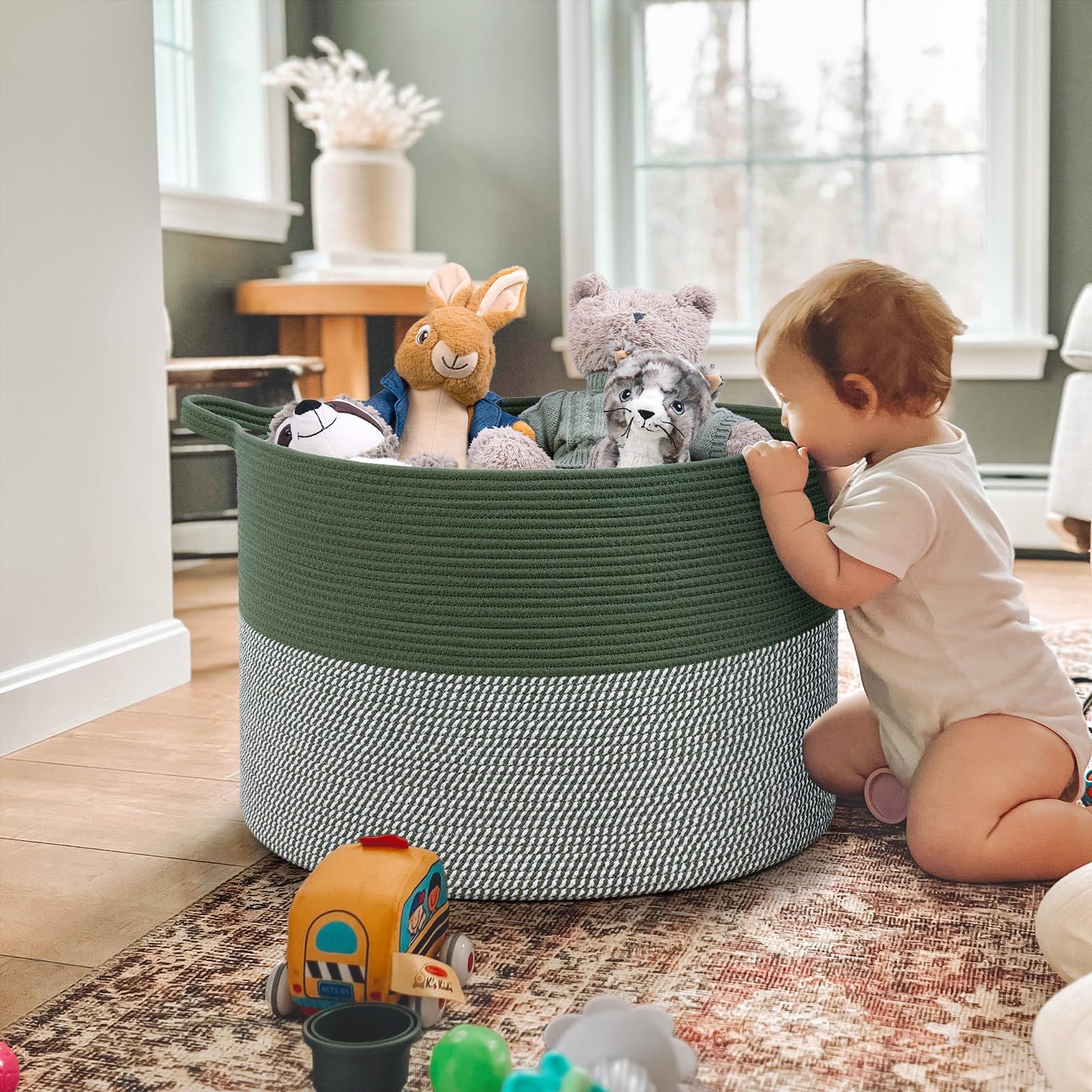 INDRESSME 115L basket in nursery decor adds modern touch while organizing
