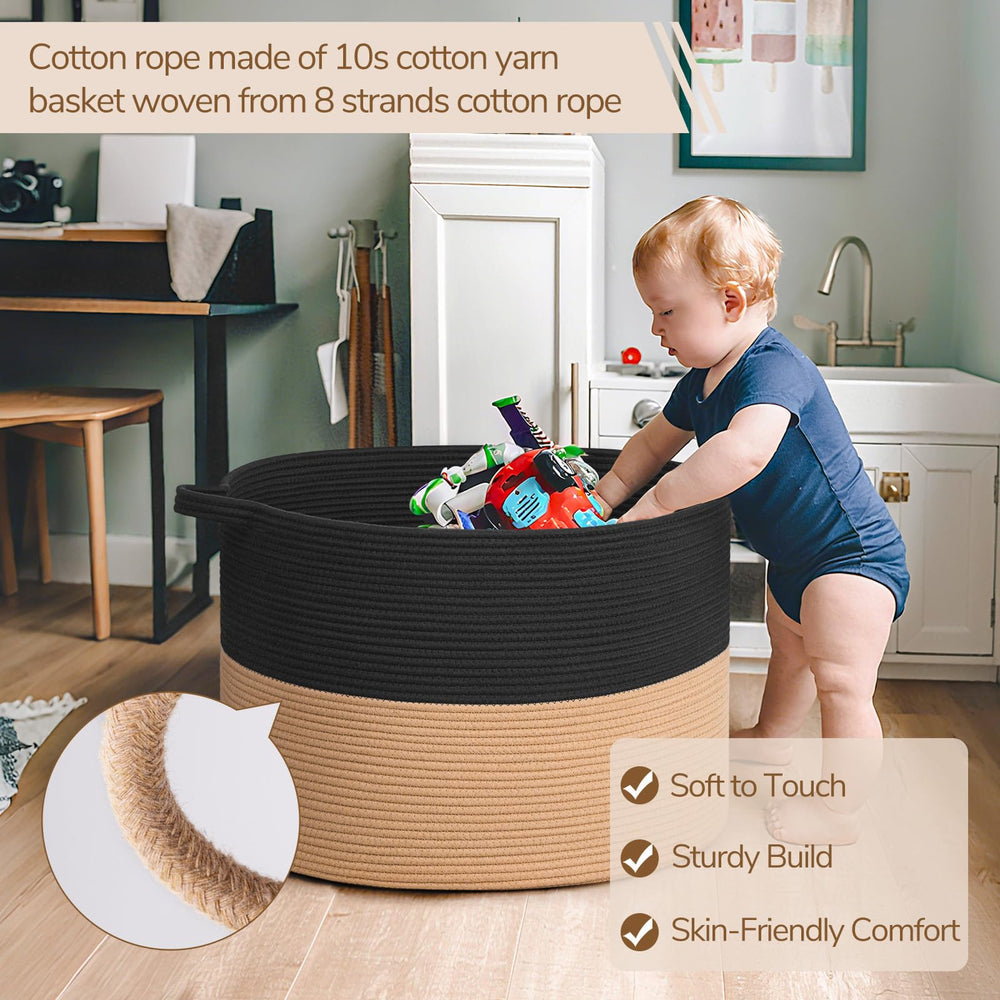 INDRESSME 115L basket in use as toy storage in living room