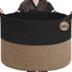 INDRESSME 115L extra large storage basket ideal for blankets and toys.