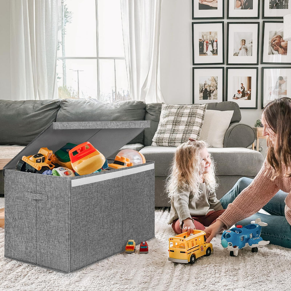 INDRESSME 122L toy box with sturdy handles for easy transport
