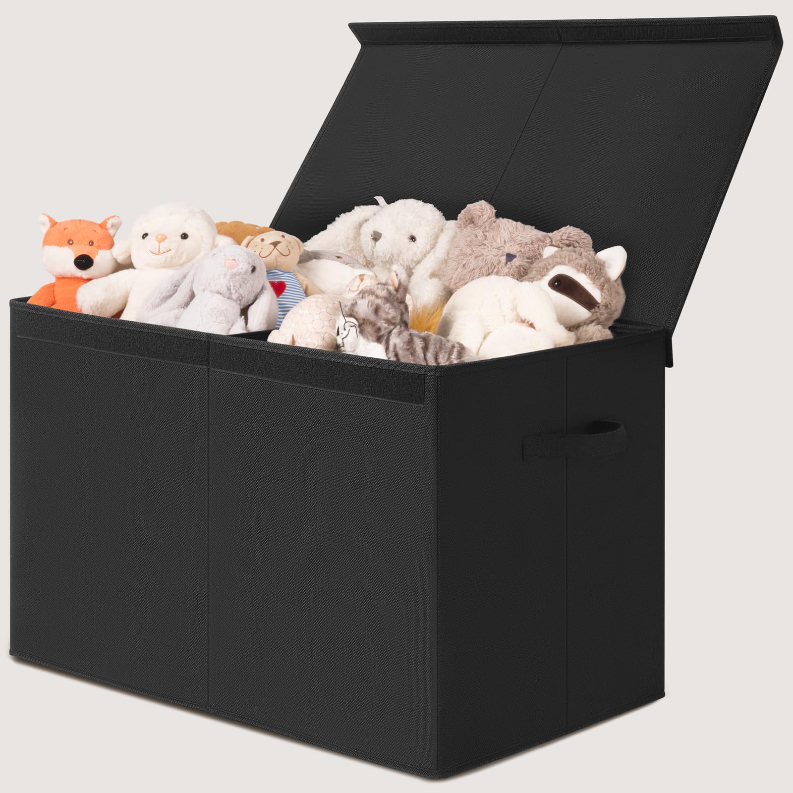 INDRESSME 122L toy storage box with lid keeps toys dust-free and organized in playrooms.
