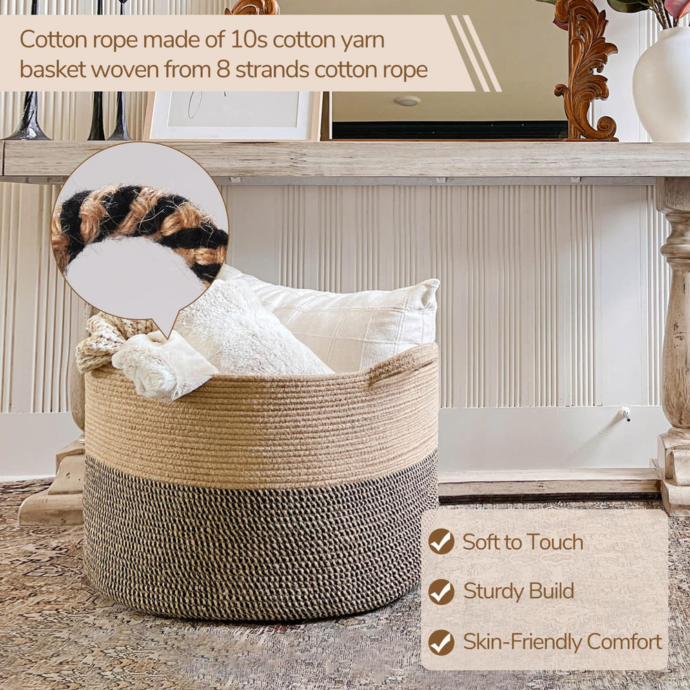 INDRESSME basket with sturdy handles for easy portability around home