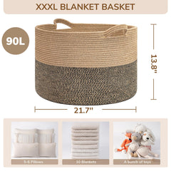 INDRESSME black jute storage basket suited for entryways and quick organization