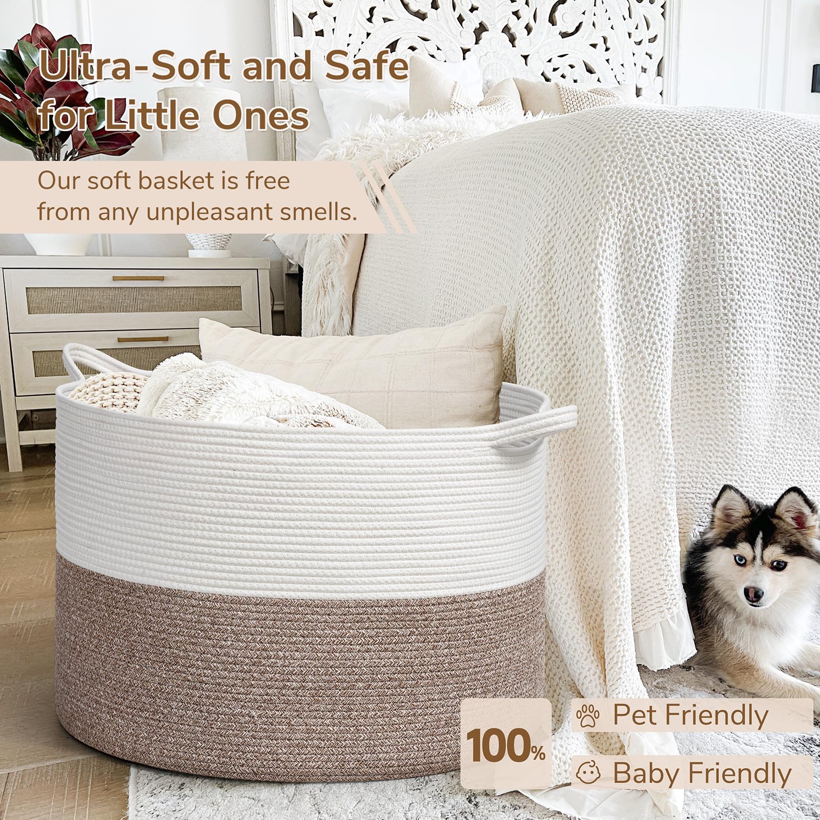 INDRESSME nursery organization uses soft cotton rope material.