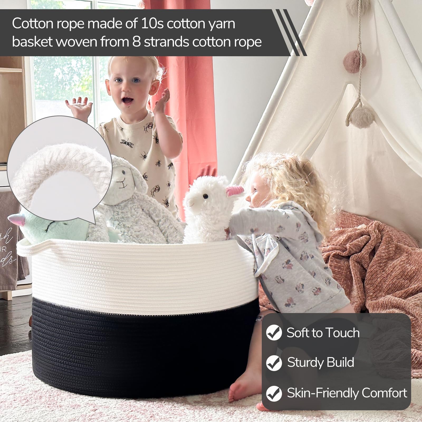 INDRESSME blanket storage 90L filled with blankets showcases ample capacity and quick tidying.