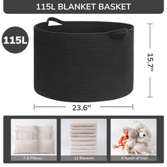 INDRESSME dog toy bin close-up weave, durable slow-woven cotton rope.