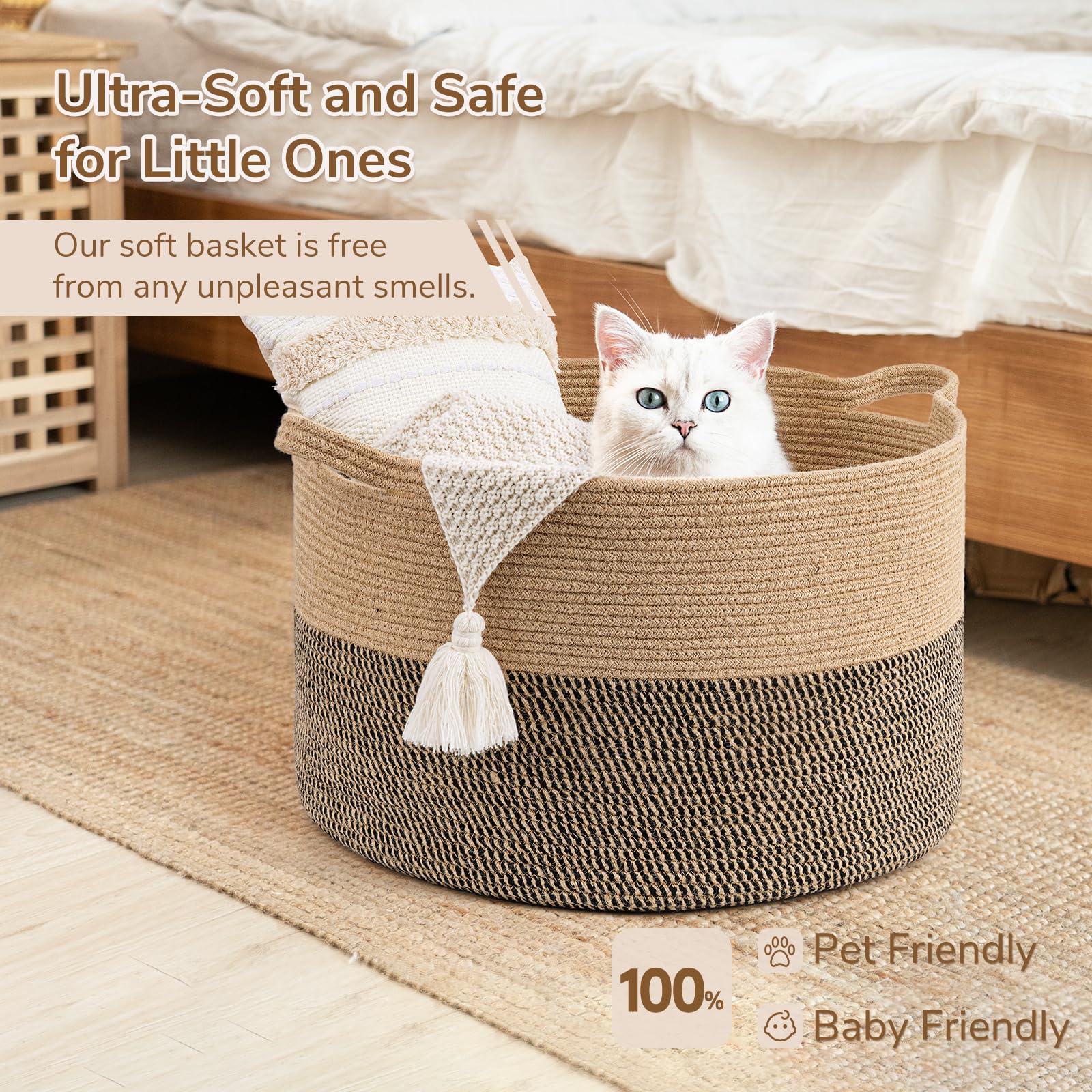 INDRESSME easy-care basket cleans easily to maintain look
