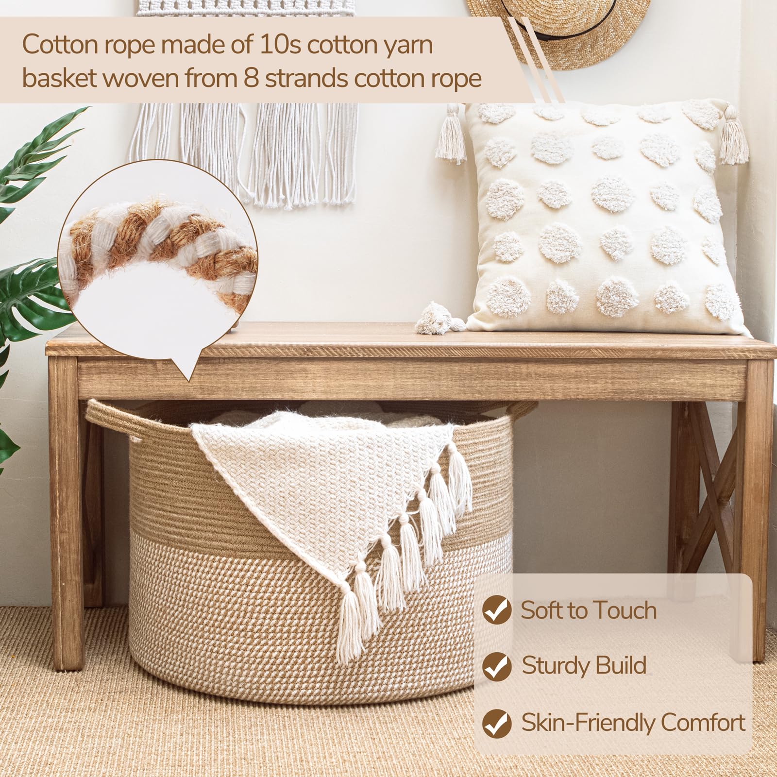 INDRESSME entryway basket offers tidy storage for shoes and accessories.