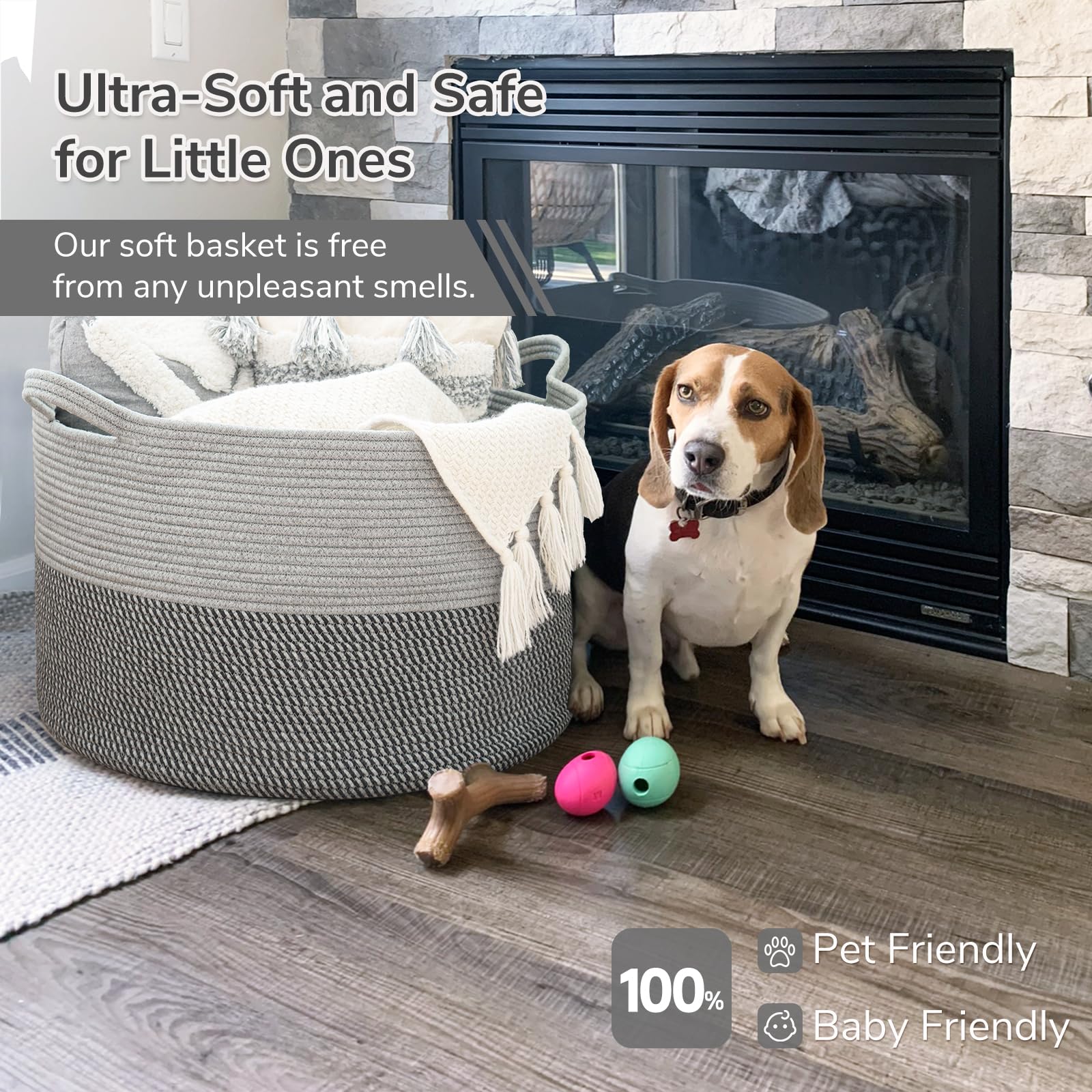 INDRESSME extra-large laundry basket living room decor blends with space.