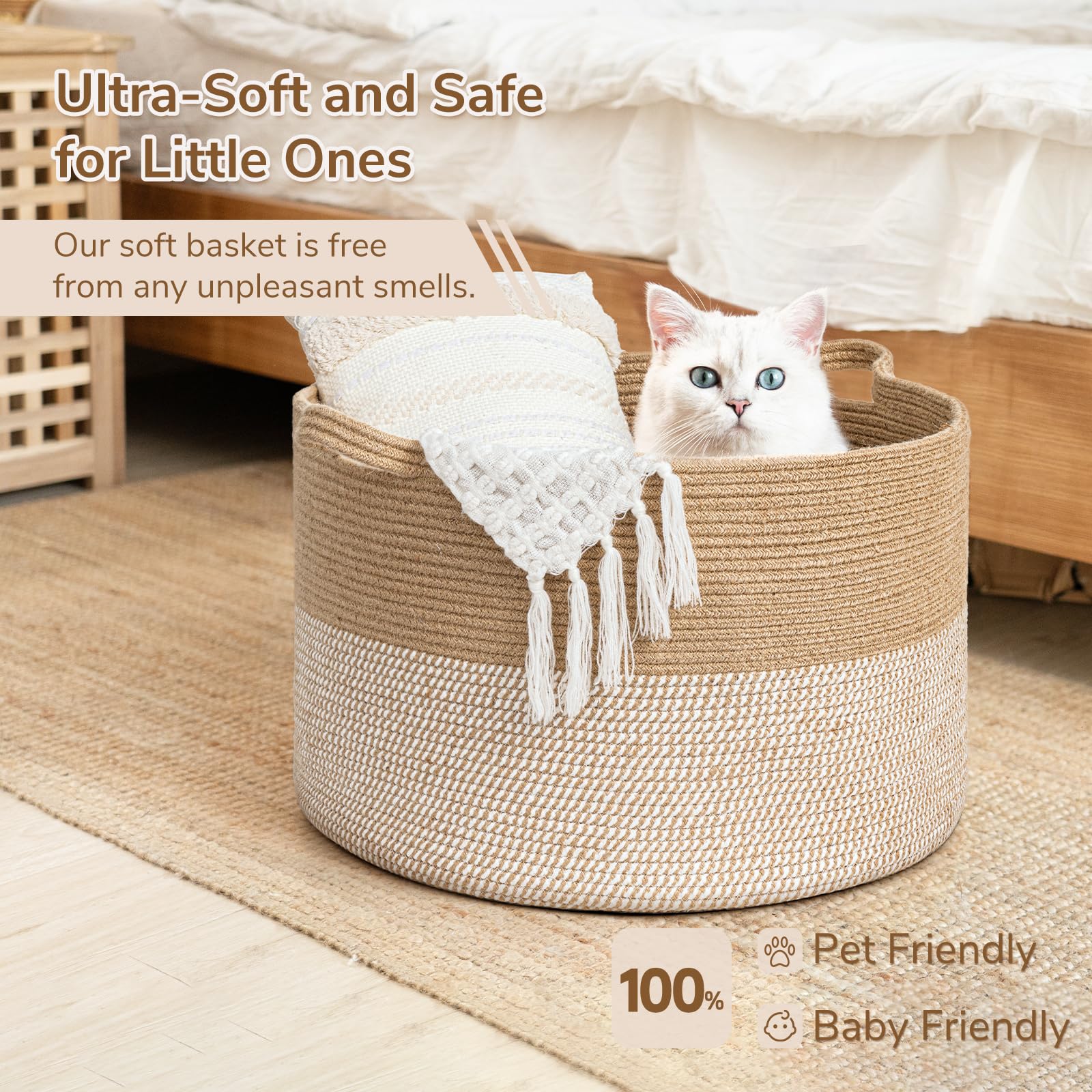 INDRESSME flat-foldable basket for compact storage when not in use.
