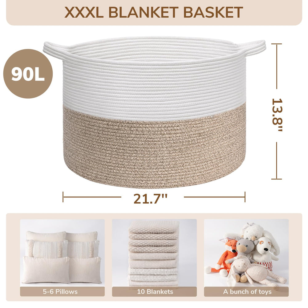 INDRESSME large basket with double-reinforced handles for easy transport