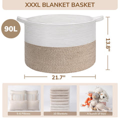 INDRESSME large basket with double-reinforced handles for easy transport
