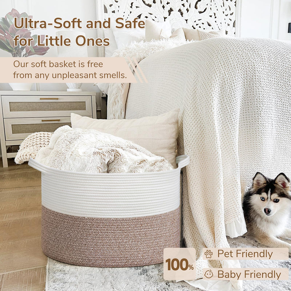 INDRESSME large blanket basket suitable for towels and laundry baskets.