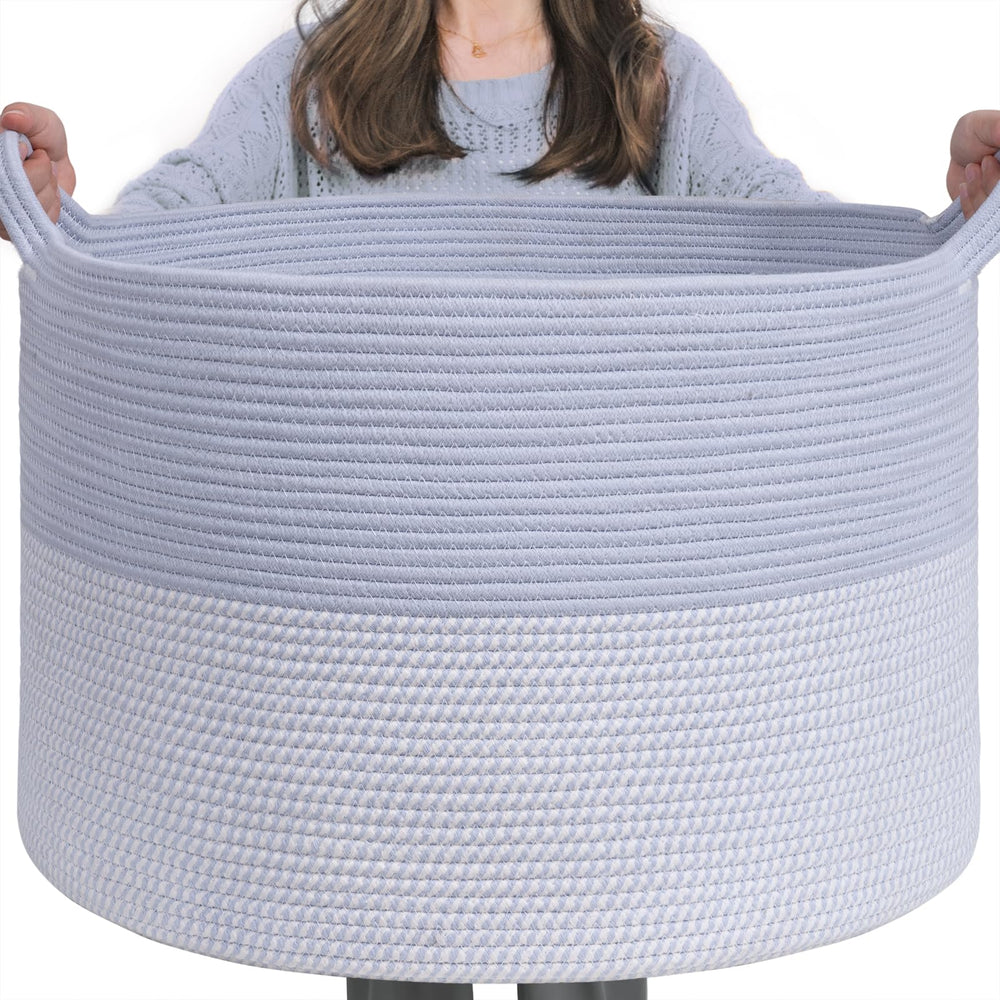 INDRESSME large rope basket overall view for stylish storage and organization