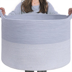 INDRESSME large rope basket overall view for stylish storage and organization