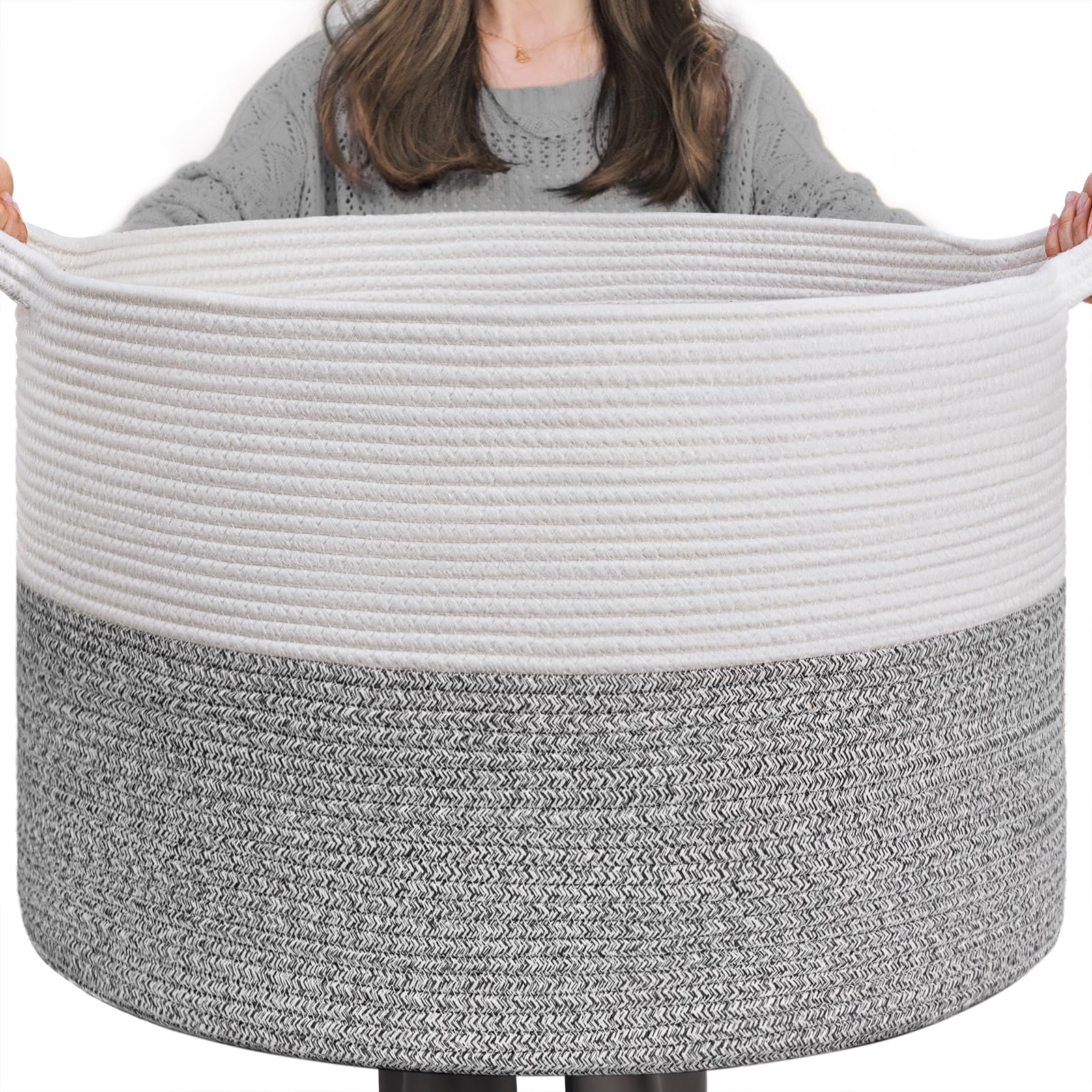 INDRESSME large storage basket with XXL dimensions for big laundry loads.