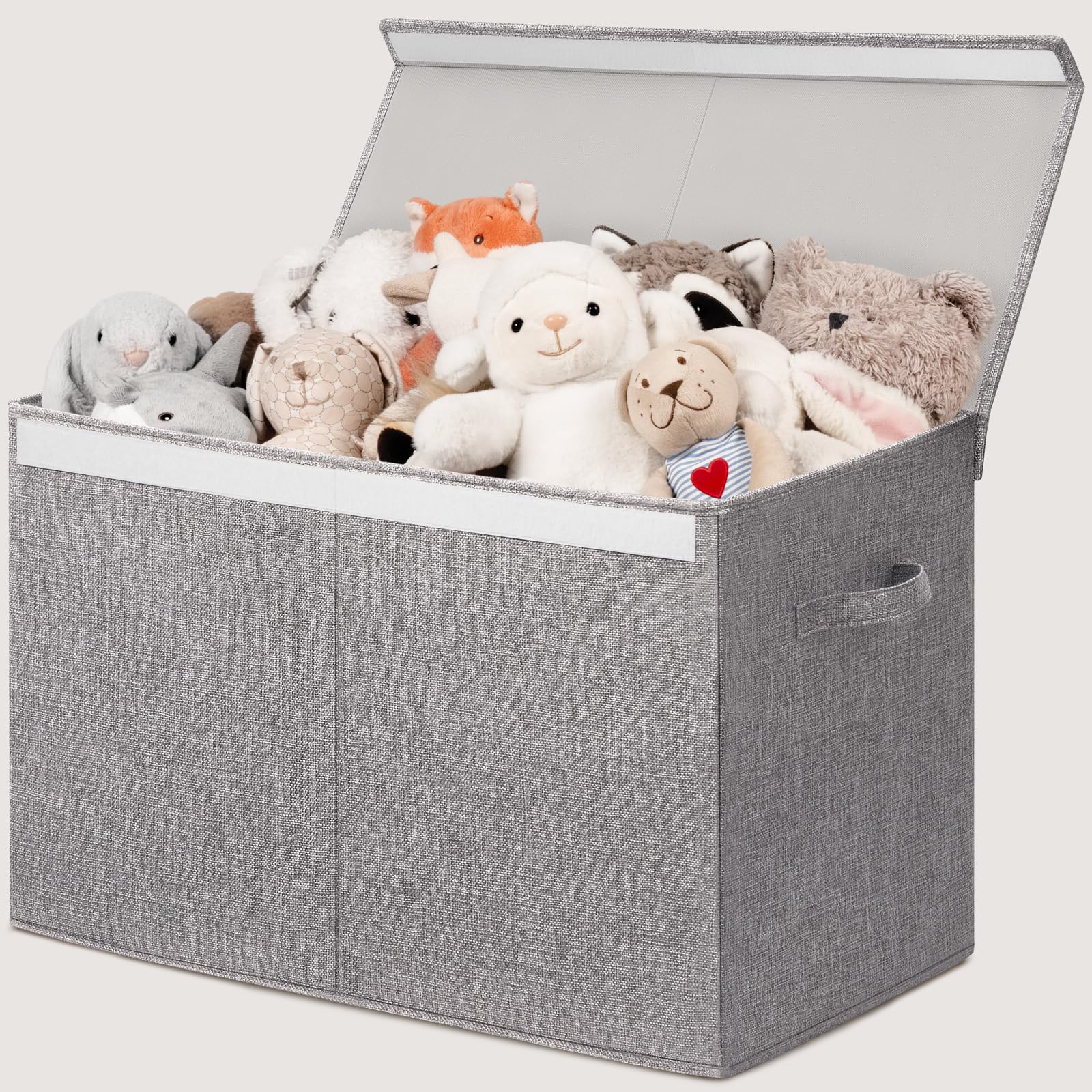 INDRESSME large toy storage box with lid in grey keeps play items dust-free and organized for tidy spaces