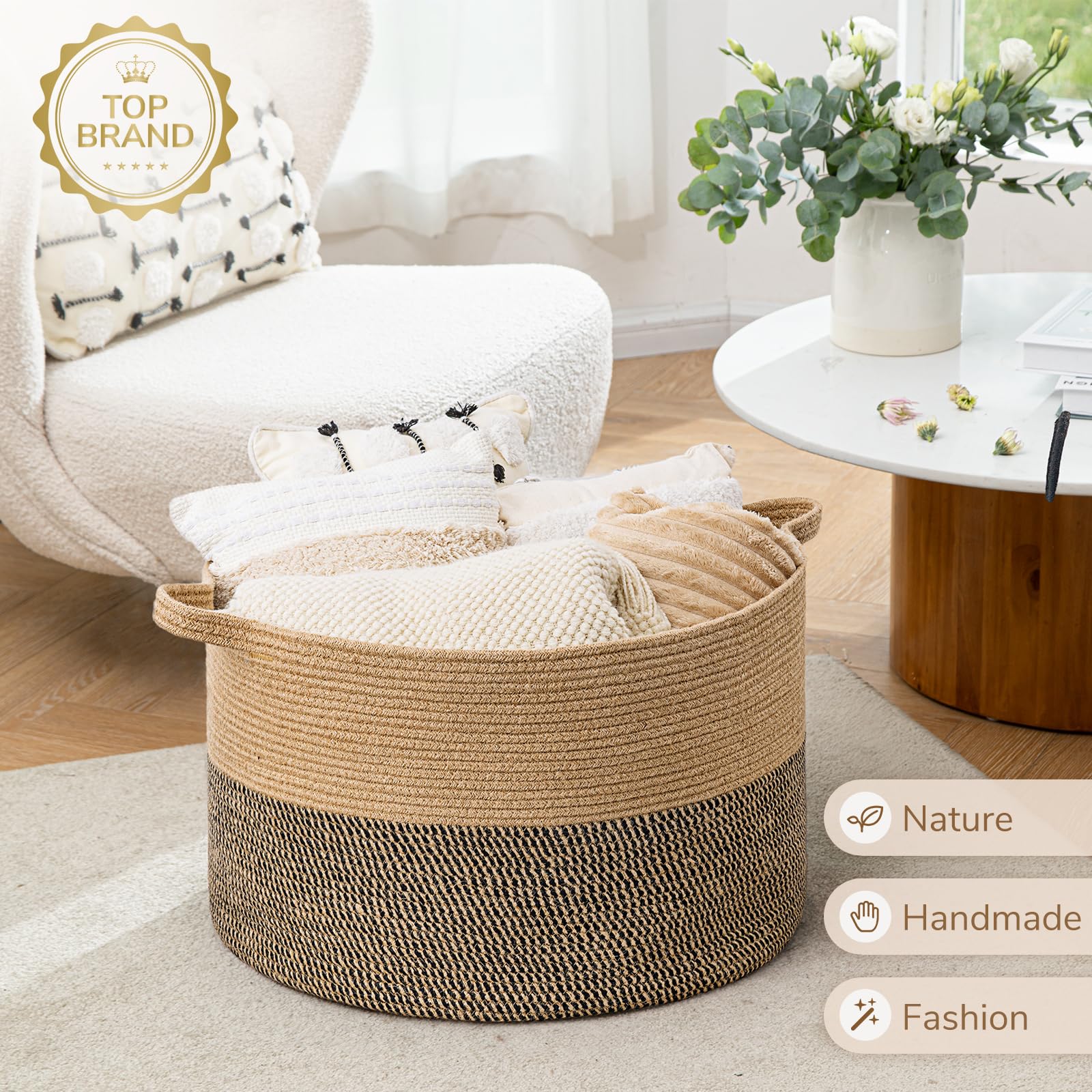 INDRESSME living-room decor basket adds style while organizing miscellaneous items