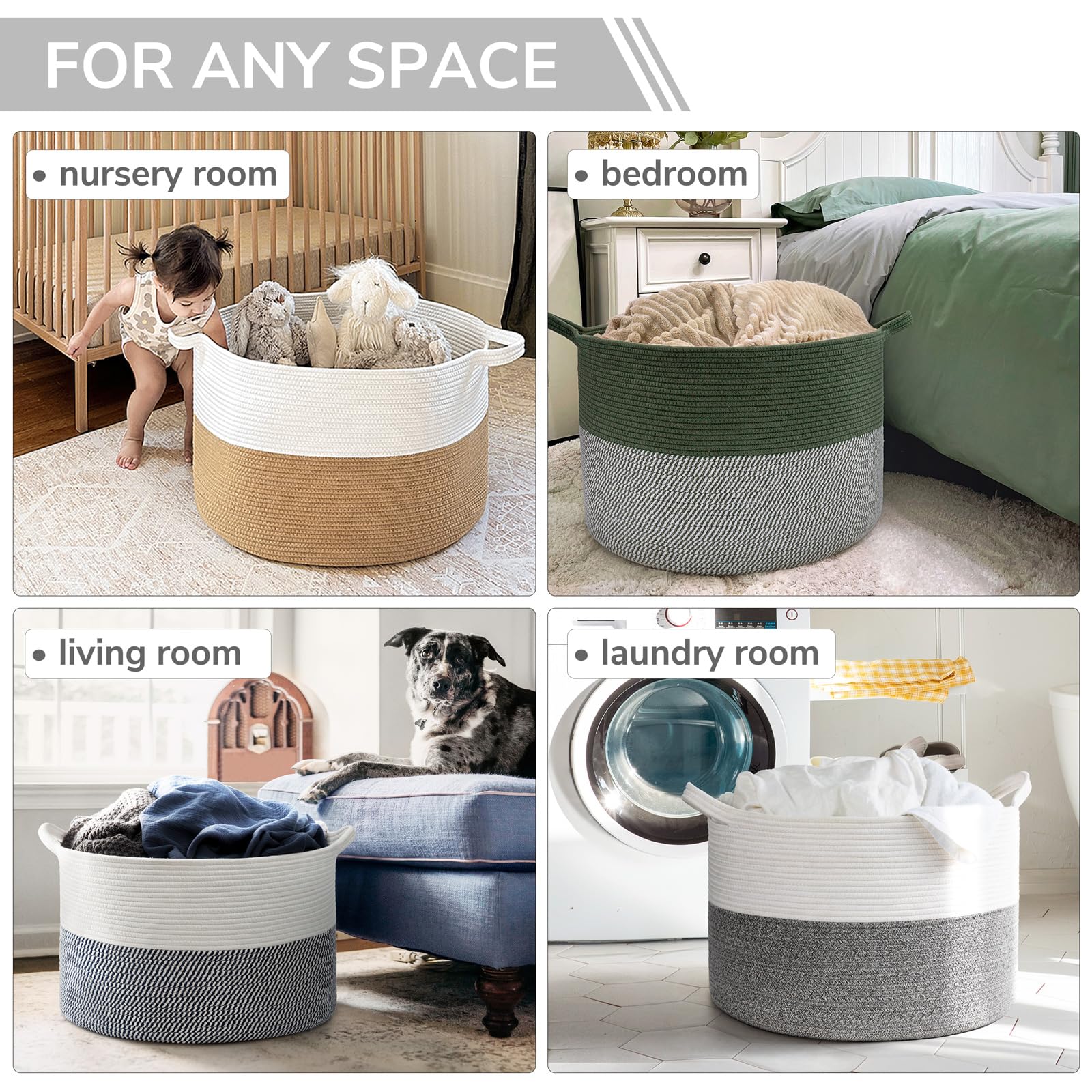 INDRESSME living room setup demonstrating clutter-free storage for blankets and toys.