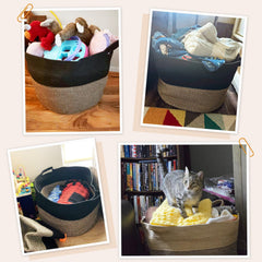 INDRESSME storage basket with pillows blends style and practical storage in any room.