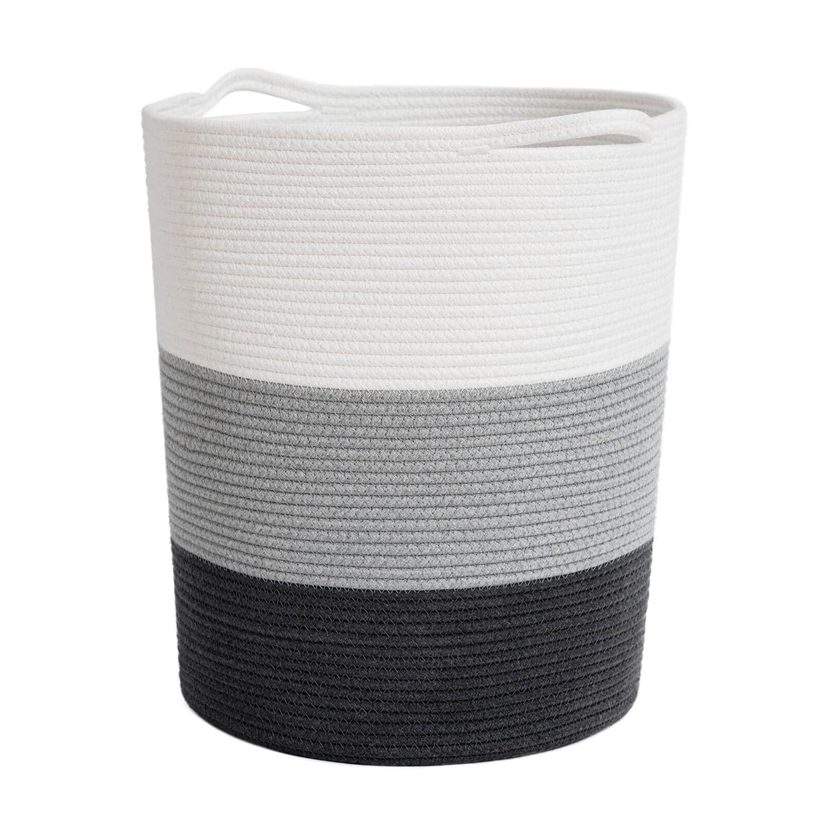 INDRESSME tall laundry basket front view showing durable cotton rope weave for storage
