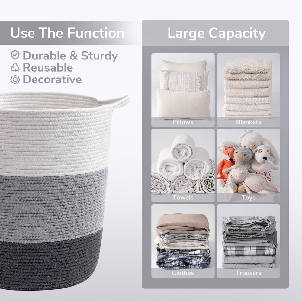 INDRESSME tall laundry basket inside view highlighting spacious interior