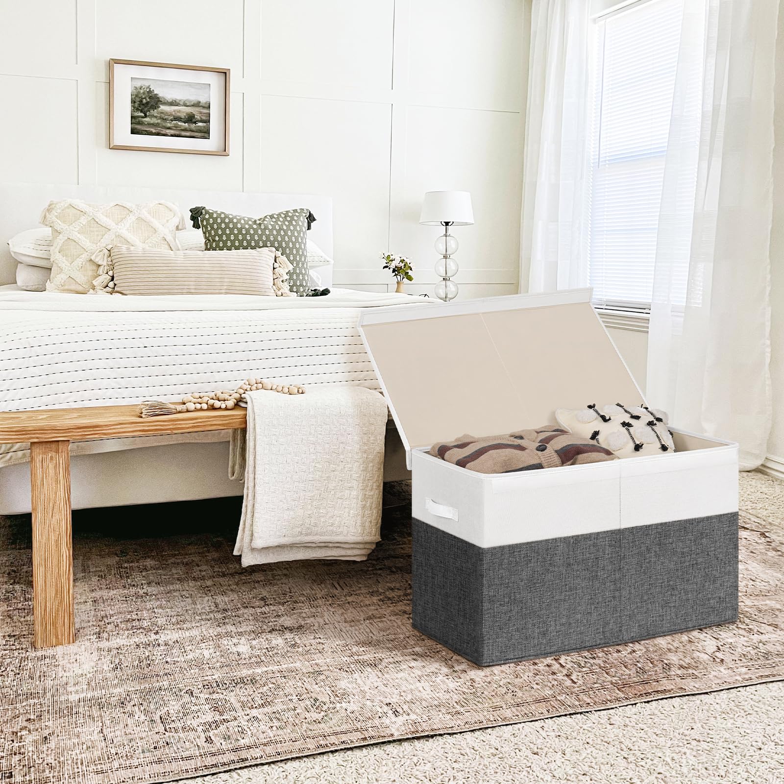 INDRESSME large storage box sturdy handles enable easy carrying