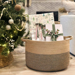 INDRESSME soft-touch woven basket ideal for clothes and laundry organization