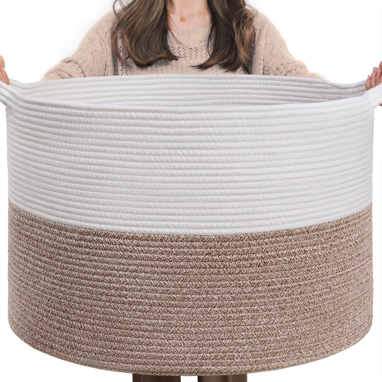 INDRESSME XXXLarge basket front view showing ample storage for blankets