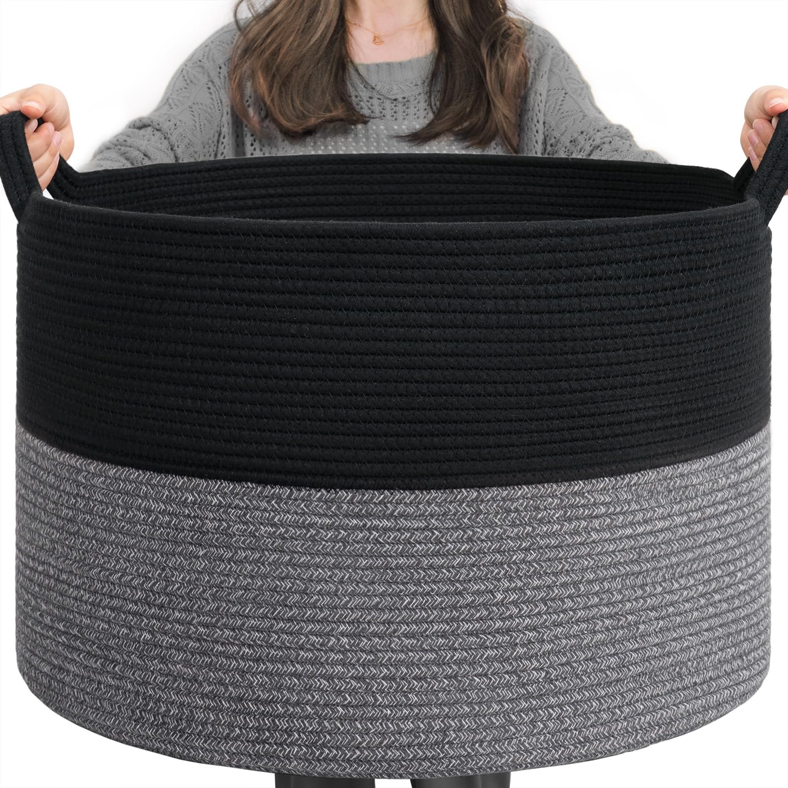 INDRESSME XXXLarge basket filled with laundry showing roomy family storage