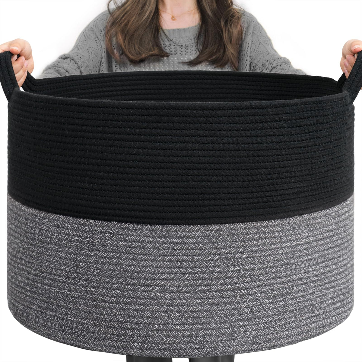INDRESSME XXXLarge basket filled with laundry showing roomy family storage