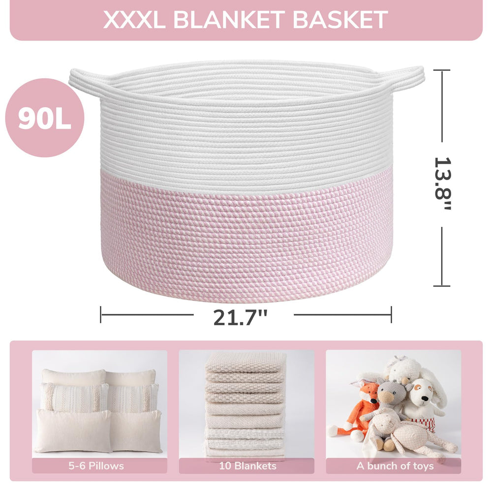 INDRESSME XXXLarge pink storage basket folded flat, ready for compact storage or reshaping.