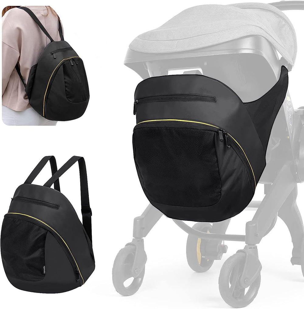 iNelihoo clip-on storage bag attached to a Doona stroller for organized on-the-go storage