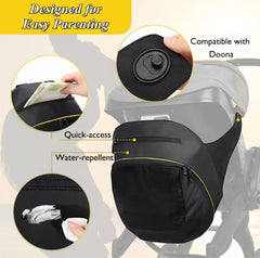 iNelihoo wearable stroller bag transitions to a backpack for mom on folding the stroller