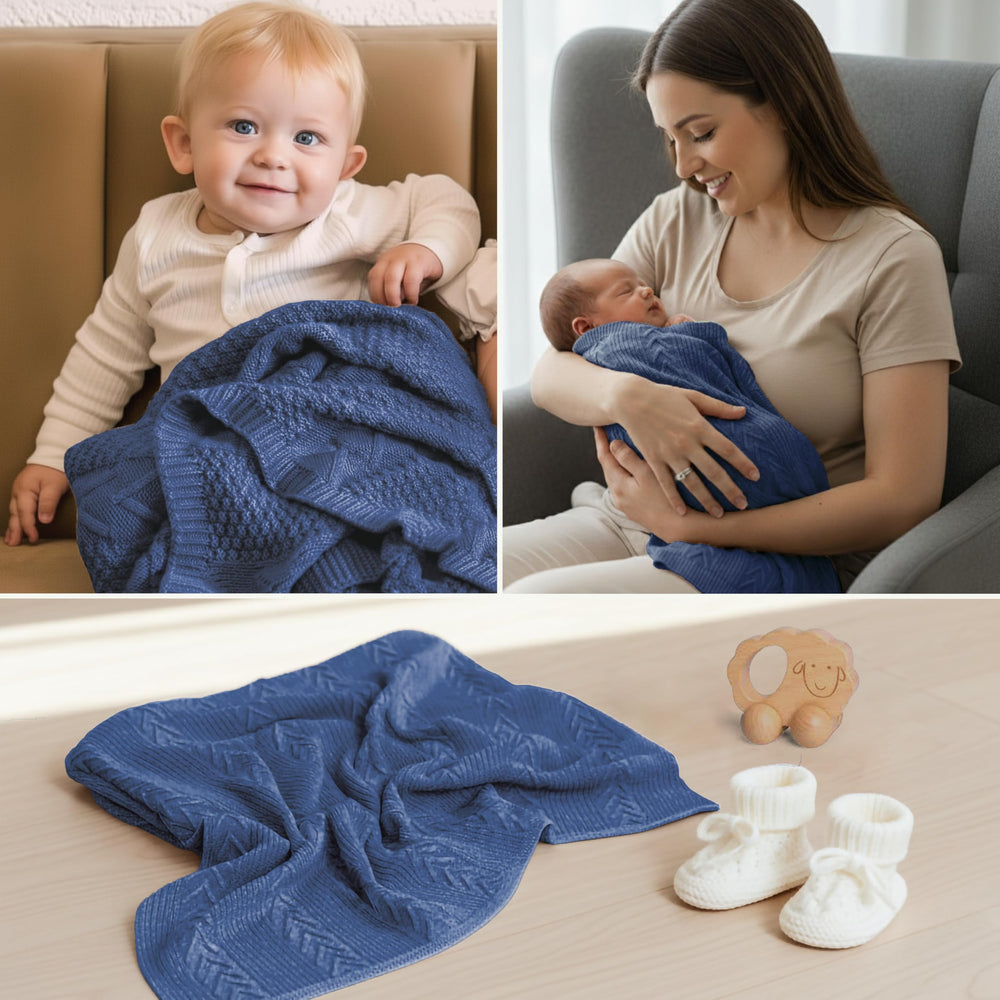 Infancie baby blanket blue gift-ready packaging for baby showers