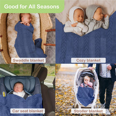 Infancie baby blanket blue in stroller for breathable on-the-go comfort