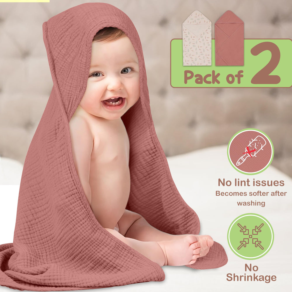 Infancie baby wrap after bath hooded towel warmth and comfort.