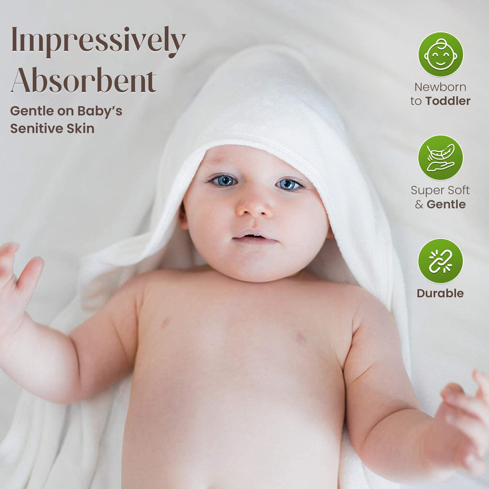 Infancie bamboo towel absorption texture demonstrates quick drying and cozy post-bath feel