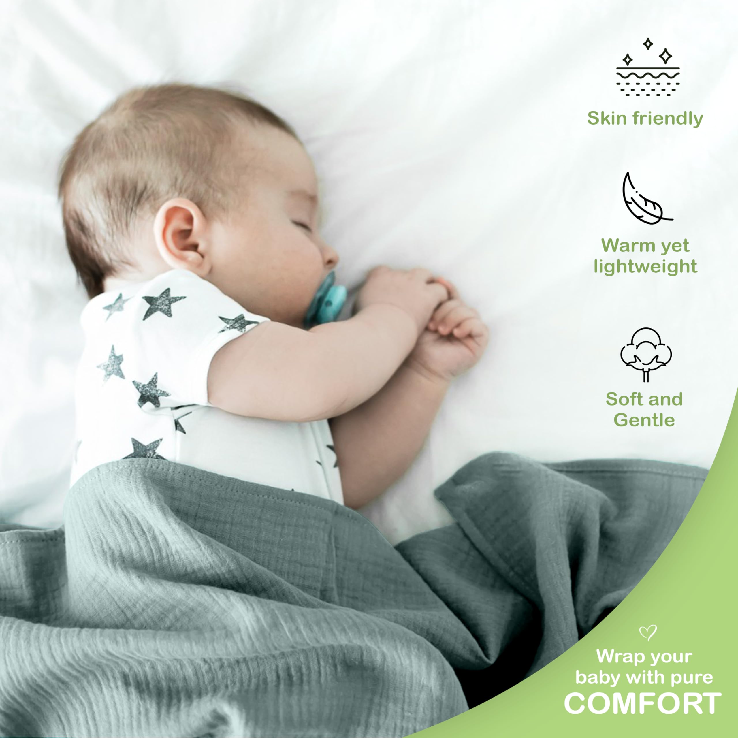 Infancie hypoallergenic muslin blanket soft on delicate skin